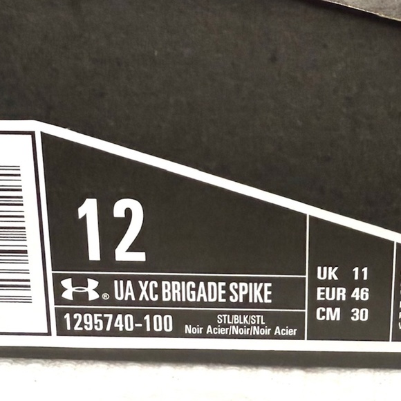 Under Armour XC Brigade Spikes, Grey and Black, 12 - Picture 8 of 9